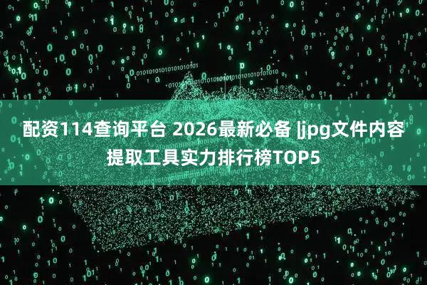 配资114查询平台 2026最新必备 |jpg文件内容提取工具实力排行榜TOP5